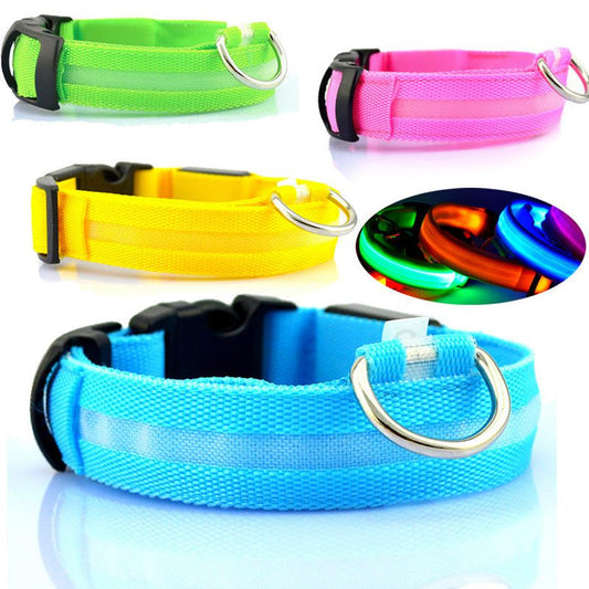 JMT-494730 LED Safety Dog Collar - Rechargeable, Waterproof, Multi-Color Light Modes for Nighttime Visibility and Fashion