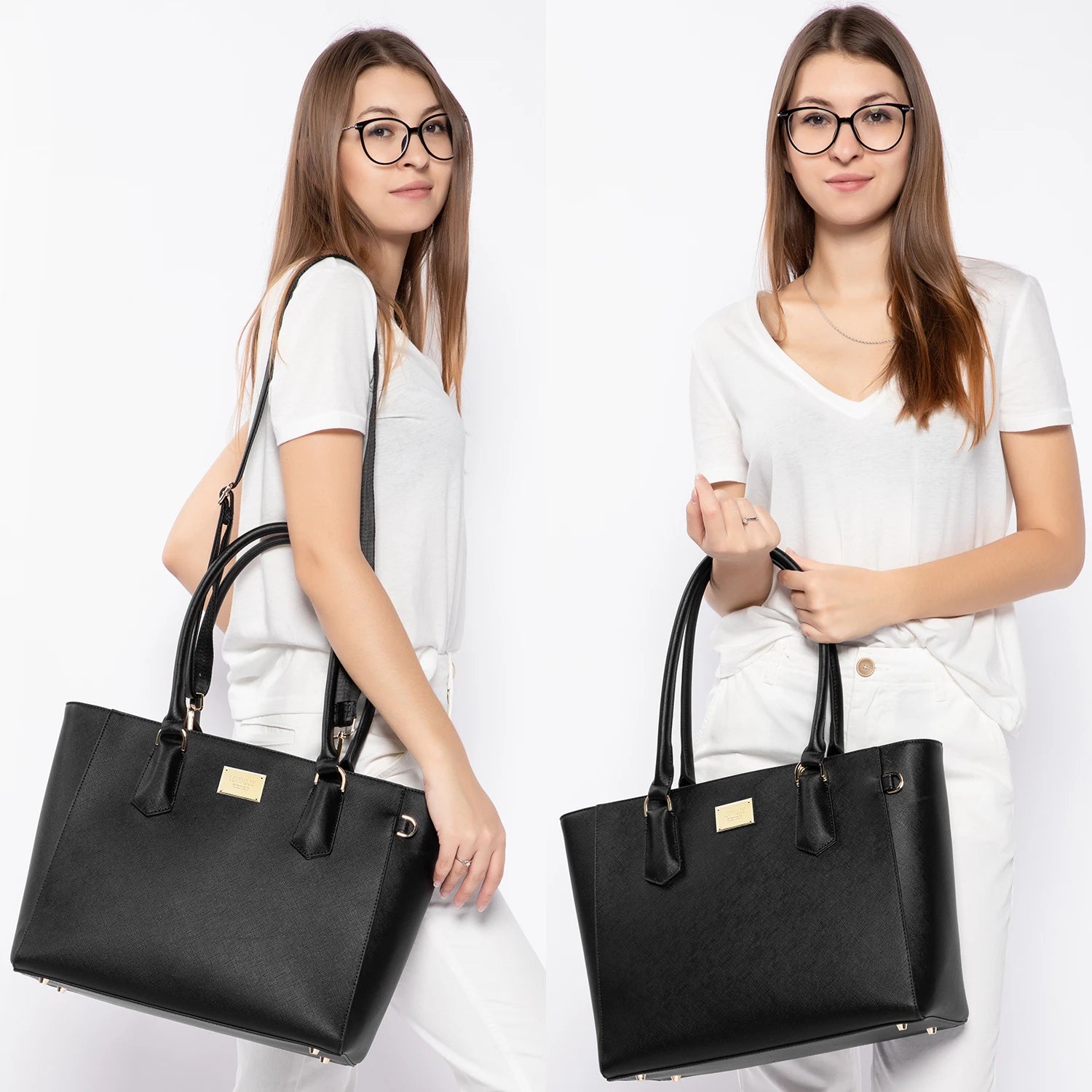 JMT-494730 Large 15.6 Inch Laptop Tote Bag for Women - Stylish Shoulder Handbag