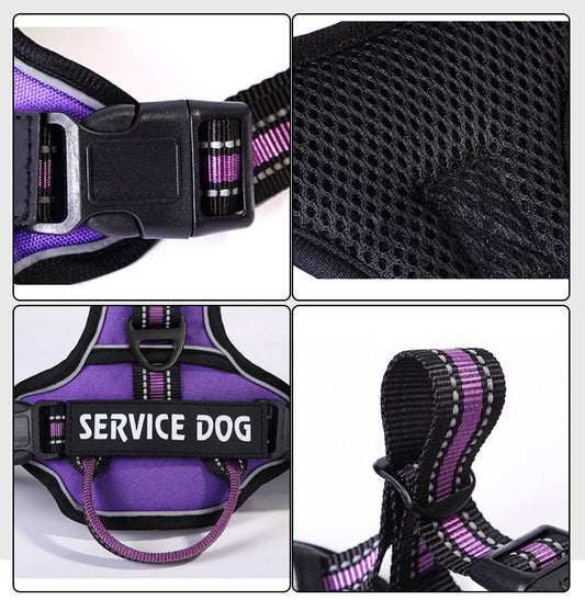 JMT-495242 Personalized Oxford Cloth Nylon Dog Chest Strap - Adjustable Fit in Blue, Black, Green