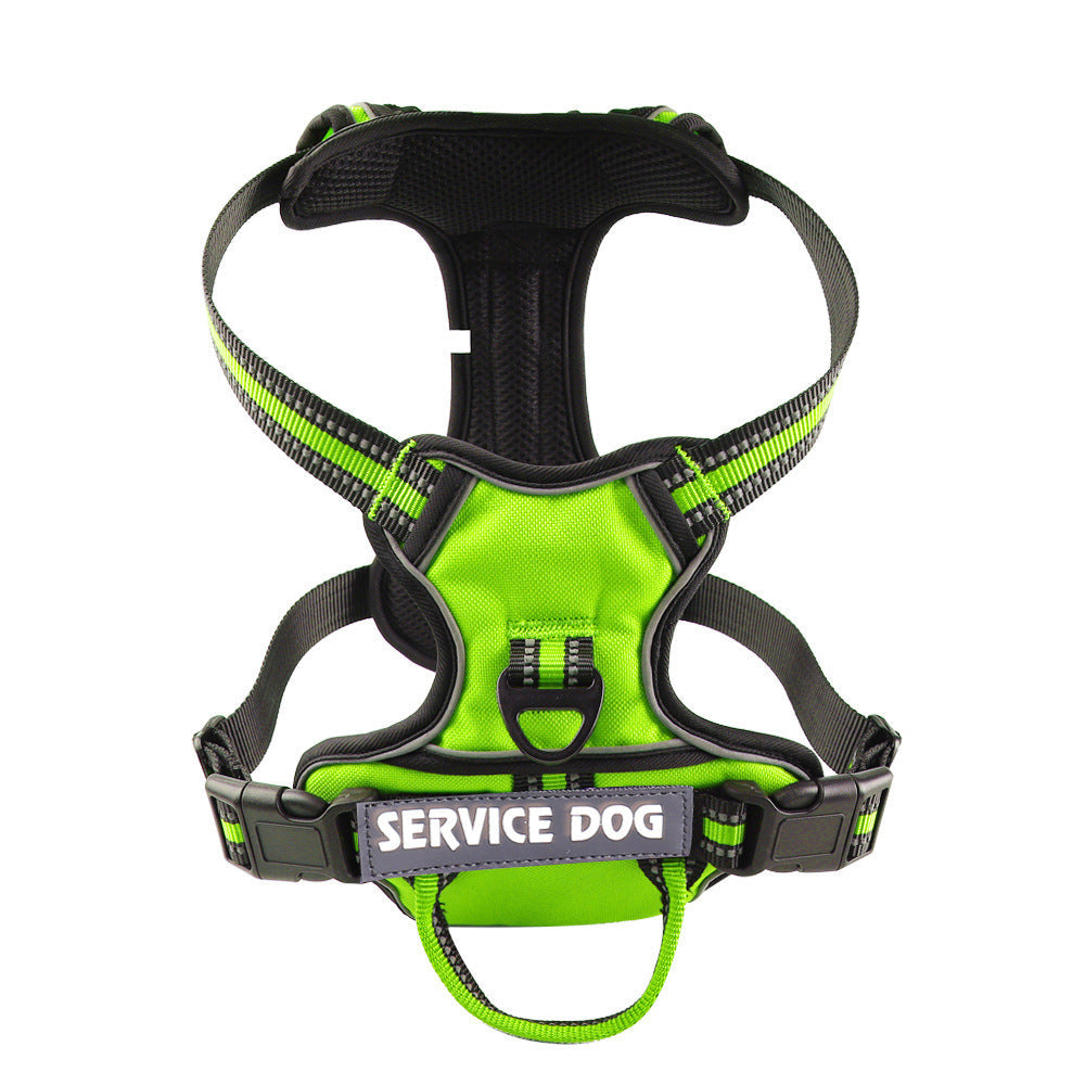 JMT-495242 Personalized Oxford Cloth Nylon Dog Chest Strap - Adjustable Fit in Blue, Black, Green
