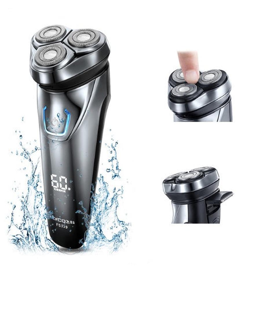 JMT-495306 Electric Rotary Shaver with Rechargeable Battery and Body Wash Cleaning Method