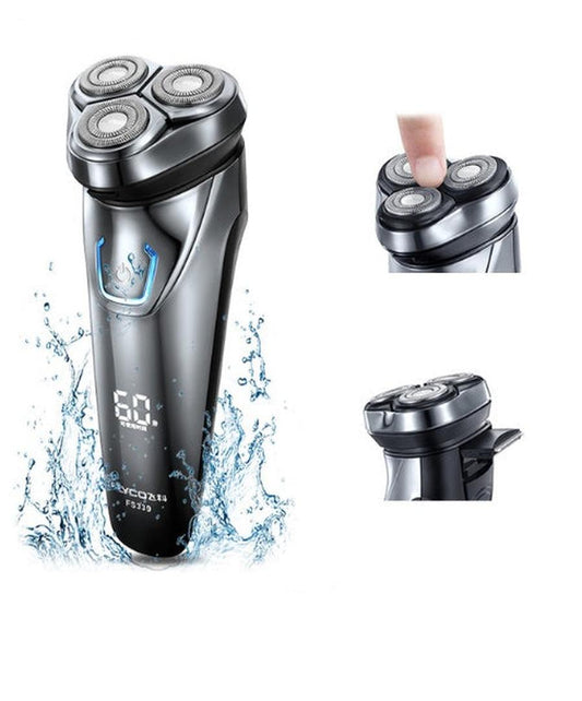 JMT-495306 Electric Rotary Shaver with Rechargeable Battery and Body Wash Cleaning Method