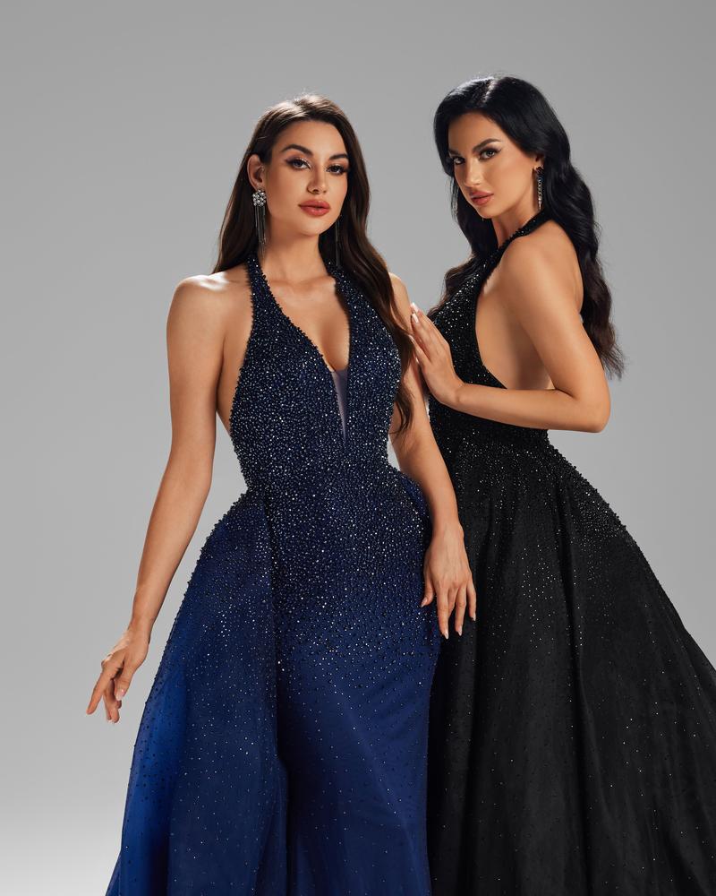JMT-495306 Elegant Black Evening Dress for Women - Timeless Design, Classic Style