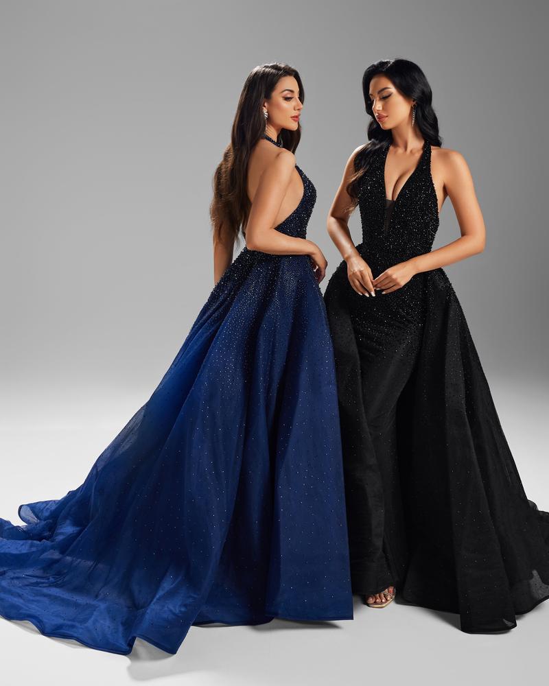 JMT-495306 Elegant Black Evening Dress for Women - Timeless Design, Classic Style