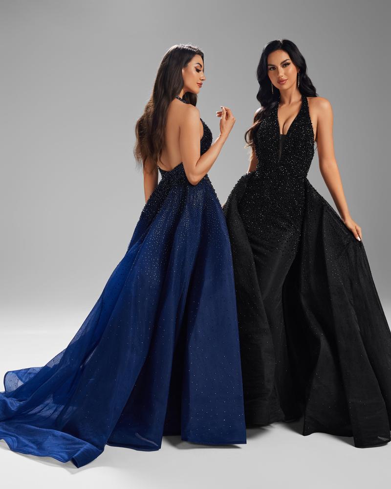 JMT-495306 Elegant Black Evening Dress for Women - Timeless Design, Classic Style
