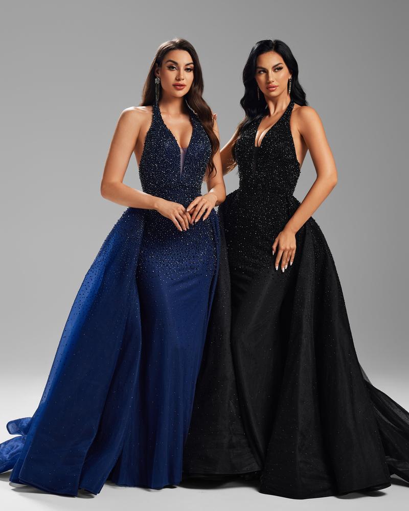 JMT-495306 Elegant Black Evening Dress for Women - Timeless Design, Classic Style