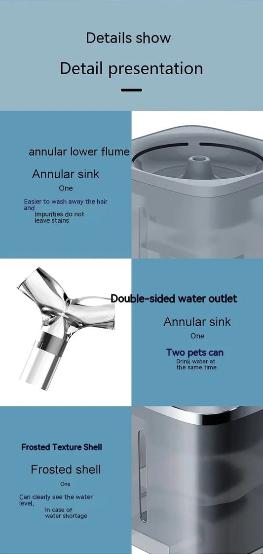 JMT-495434 Automated 2L Cat and Dog Water Dispenser with Quiet Operation and Sensor Function