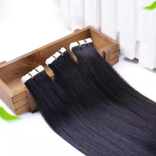 JMT-495754 Natural Black Straight Hair Wig - 30CM Real Human Hair, Iron-Friendly, Natural Scales