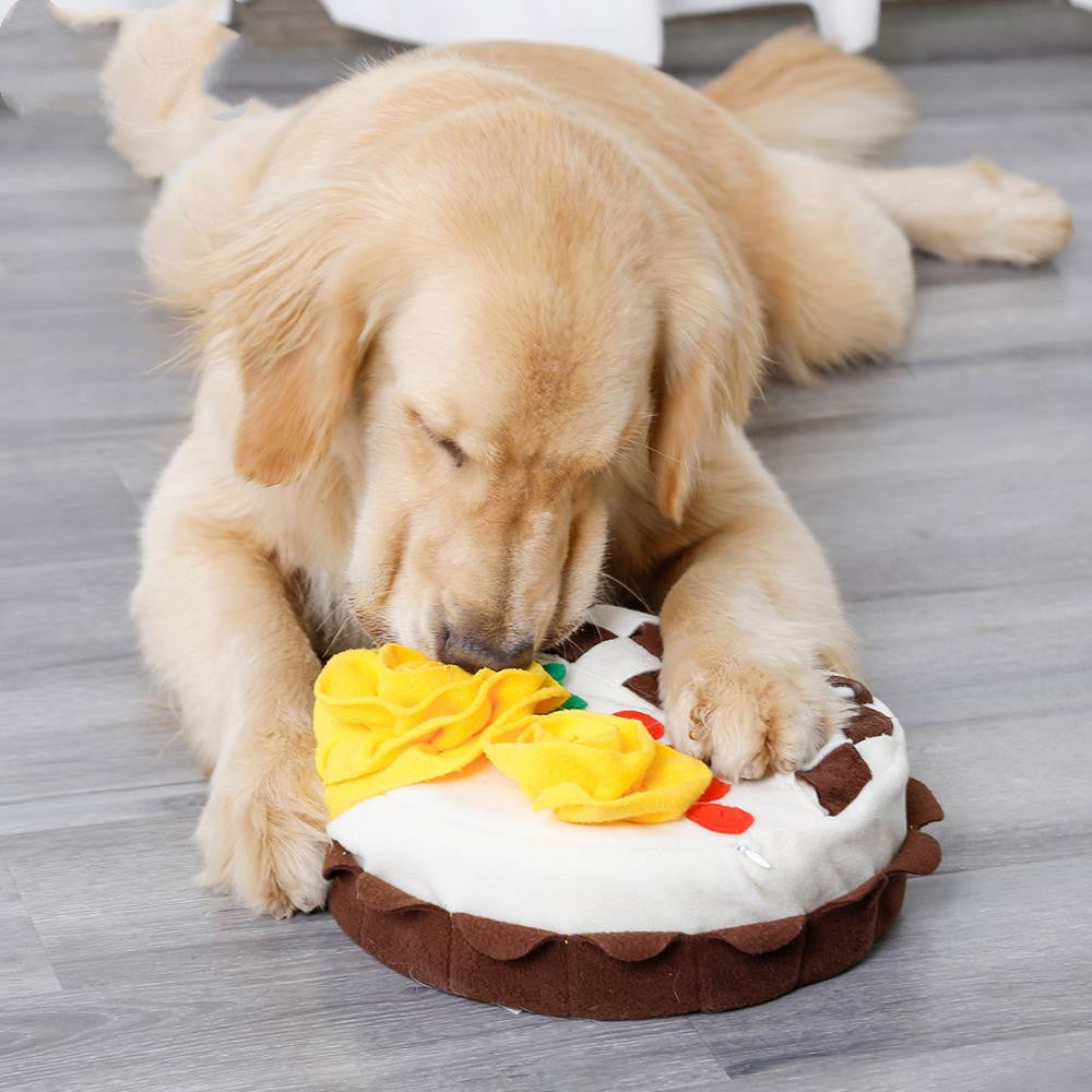 JMT-496202 Interactive Dog Birthday Cake Sniffing Pad with Suction Cup Base, Soft Polar Fleece and Washable Design