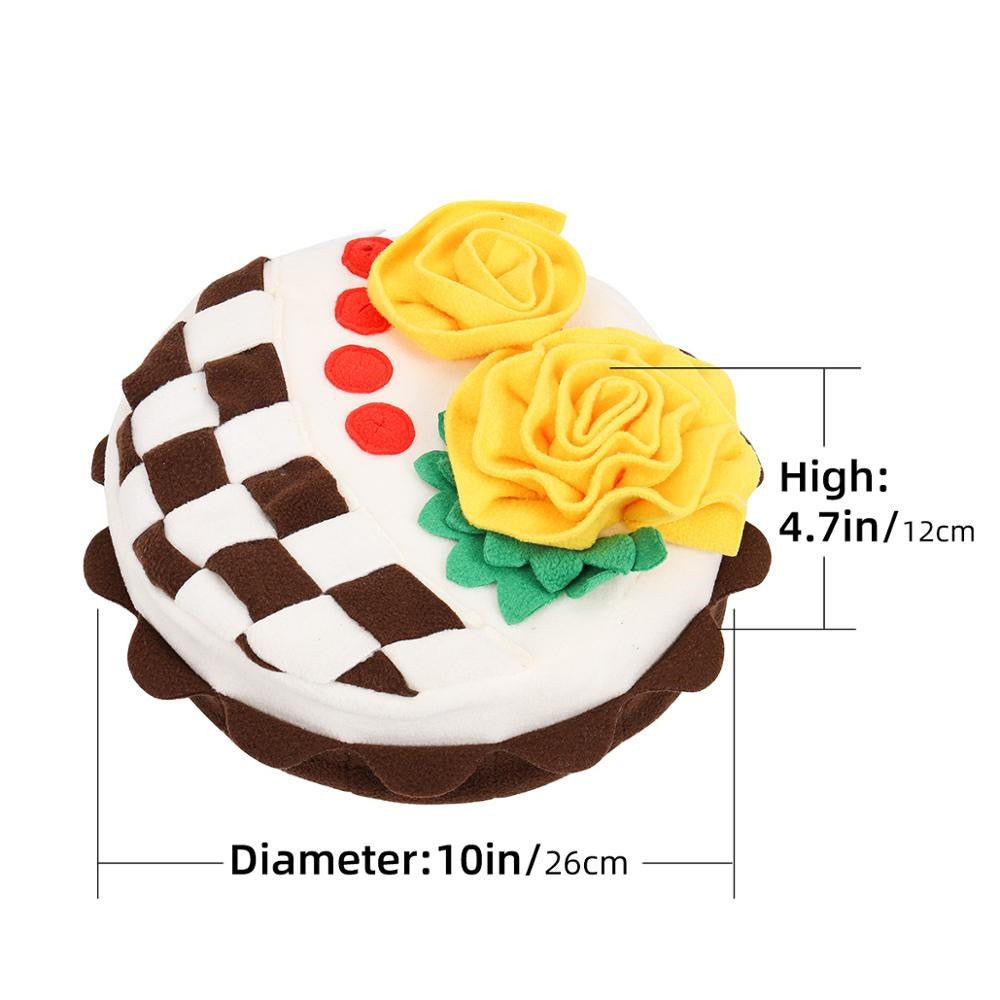 JMT-496202 Interactive Dog Birthday Cake Sniffing Pad with Suction Cup Base, Soft Polar Fleece and Washable Design