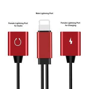 JMT-496394 Lightning Dual Adapter Cable for Music Listening and Charging - Compatible with iPhones, Aluminum Alloy Shell