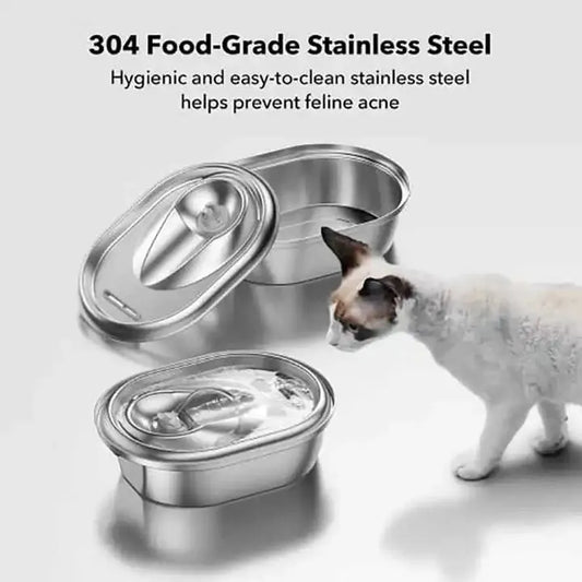 JMT-496586 Stainless Steel 2L Cat Water Fountain with Quiet Operation