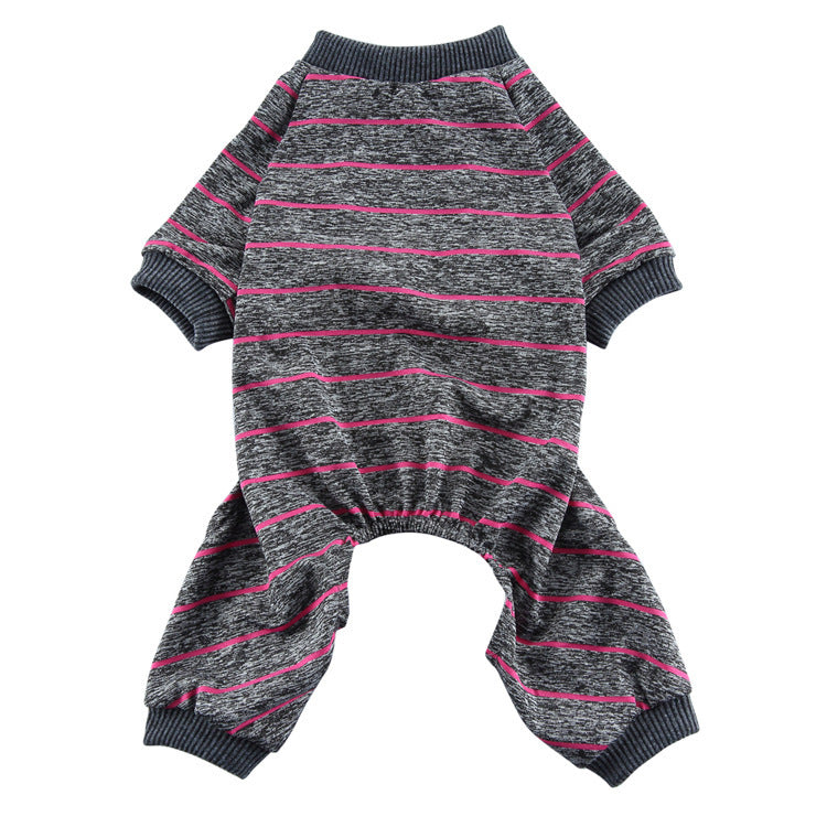 JMT-496842 Striped Summer Pajamas for Dogs - Lightweight Polyester Pet Clothing in Various Sizes