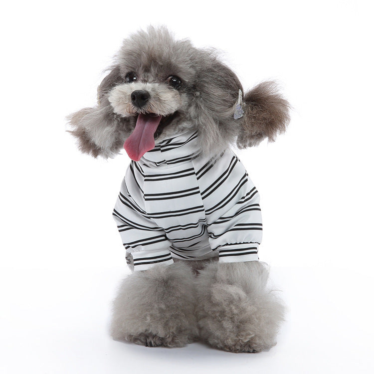 JMT-496842 Striped Summer Pajamas for Dogs - Lightweight Polyester Pet Clothing in Various Sizes