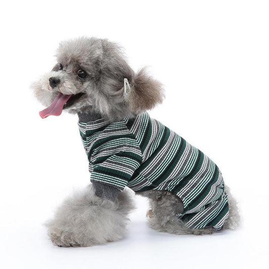 JMT-496842 Striped Summer Pajamas for Dogs - Lightweight Polyester Pet Clothing in Various Sizes
