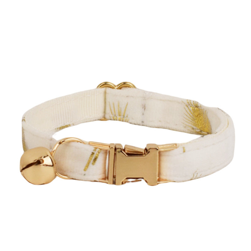 JMT-497034 Wine Red and Dark Blue Adjustable Cotton Cat Collars with Bow and Bell