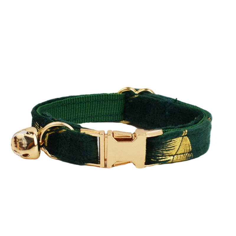 JMT-497034 Wine Red and Dark Blue Adjustable Cotton Cat Collars with Bow and Bell