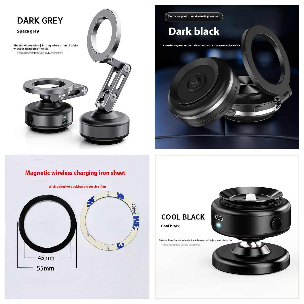 JMT-497226 Magnetic Car Phone Holder with Vacuum Adsorption for Safe Navigation Support