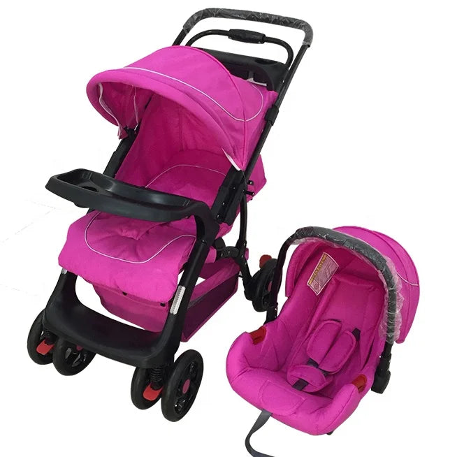 JMT-497546 Newborn Baby Stroller with Adjustable Canopy and Compact Folding Design