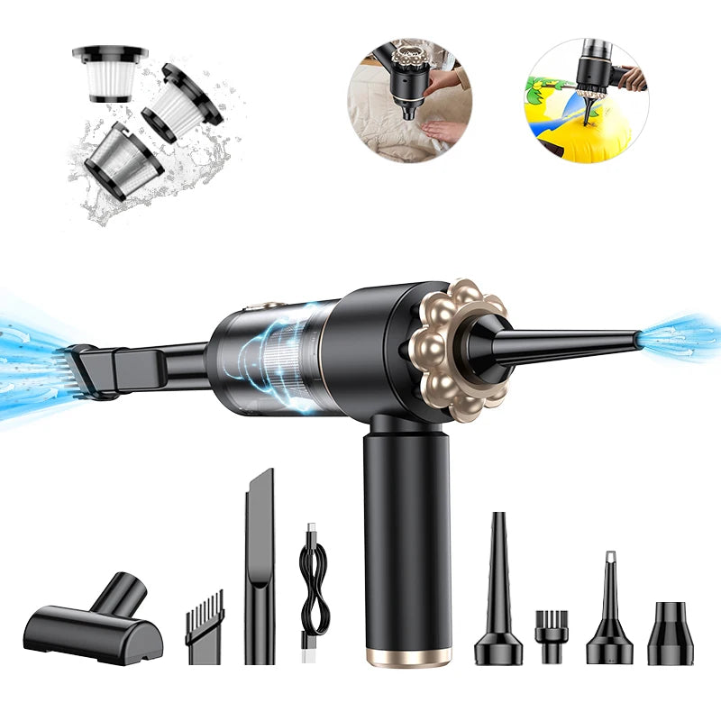 JMT-497674 Wireless Car Vacuum with Brushless Motor, Strong Suction, Low Noise & HEPA Filtration for Efficient Car Care