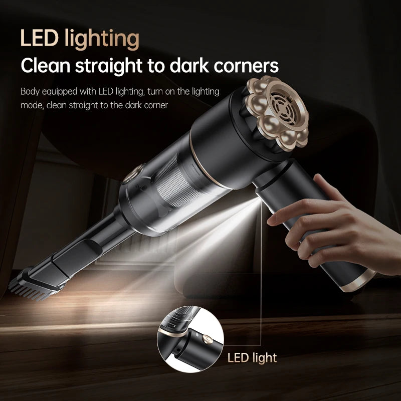 JMT-497674 Wireless Car Vacuum with Brushless Motor, Strong Suction, Low Noise & HEPA Filtration for Efficient Car Care