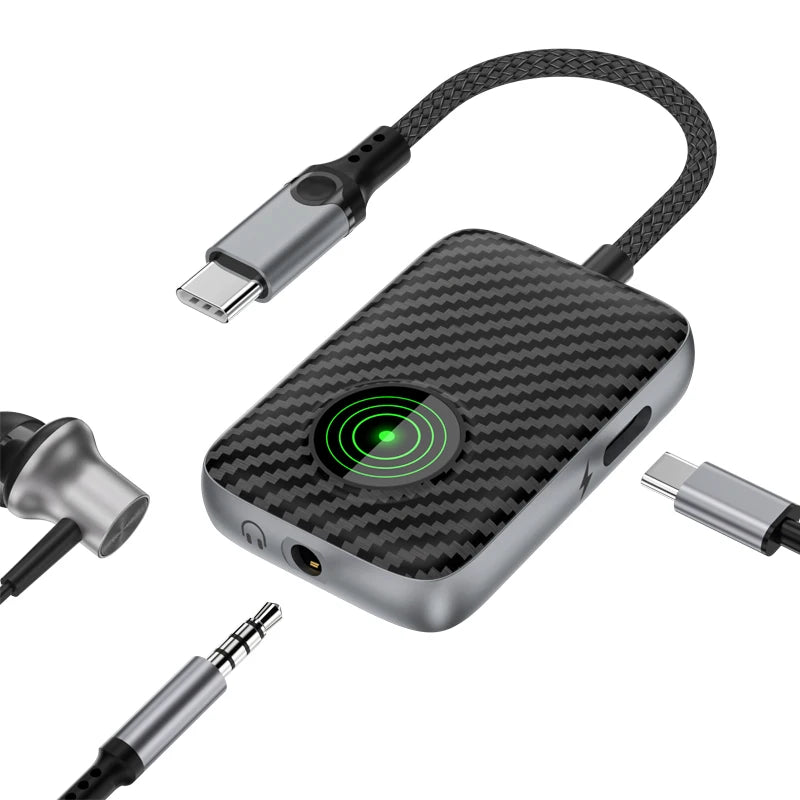 JMT-497866 3-in-1 Type-C to 3.5mm Audio Adapter with PD 60W Charging for Compatible Devices