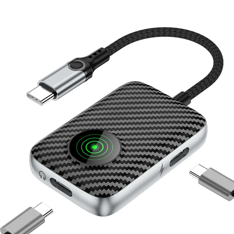 JMT-497866 3-in-1 Type-C to 3.5mm Audio Adapter with PD 60W Charging for Compatible Devices