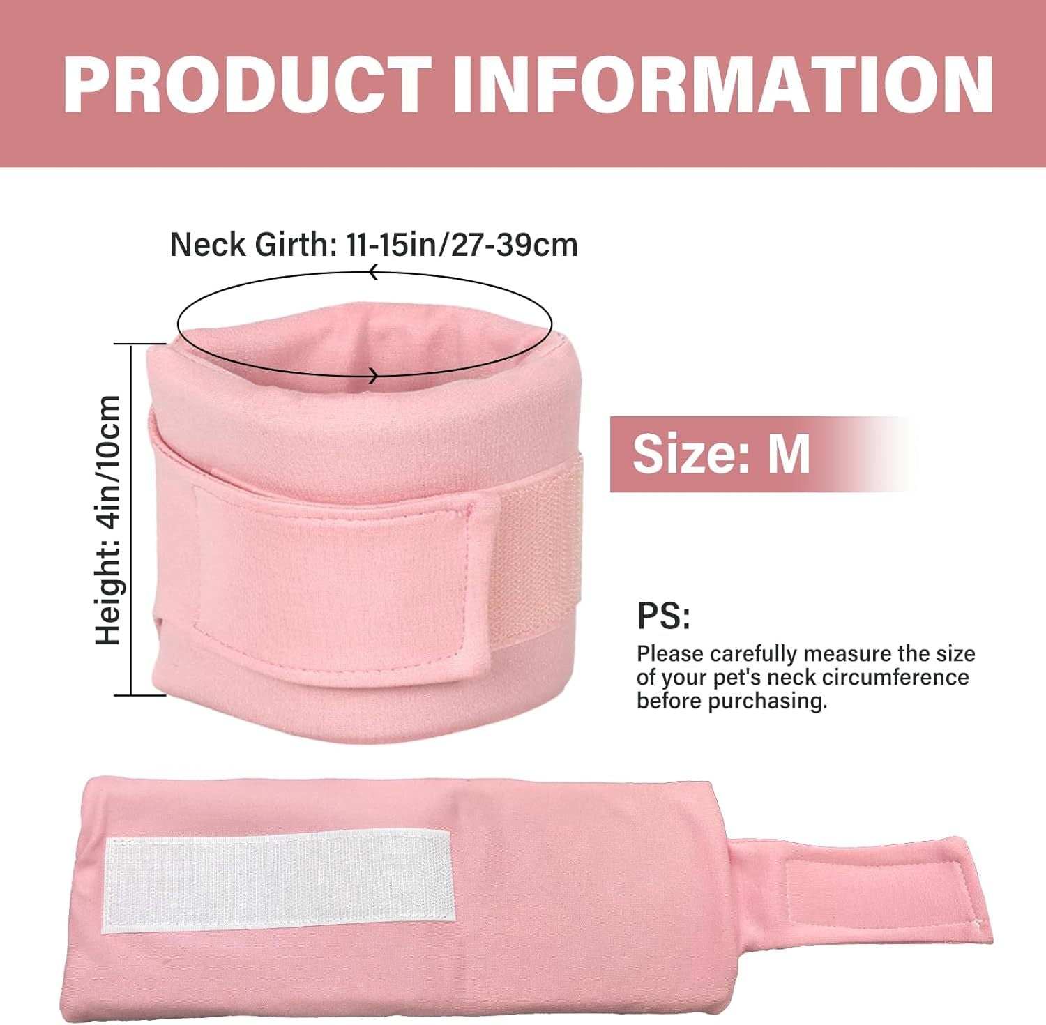 JMT-497866 Soft Cat and Dog Cone Collar for Post-Surgery Recovery Support - Adjustable Neck Brace for Comfortable Healing