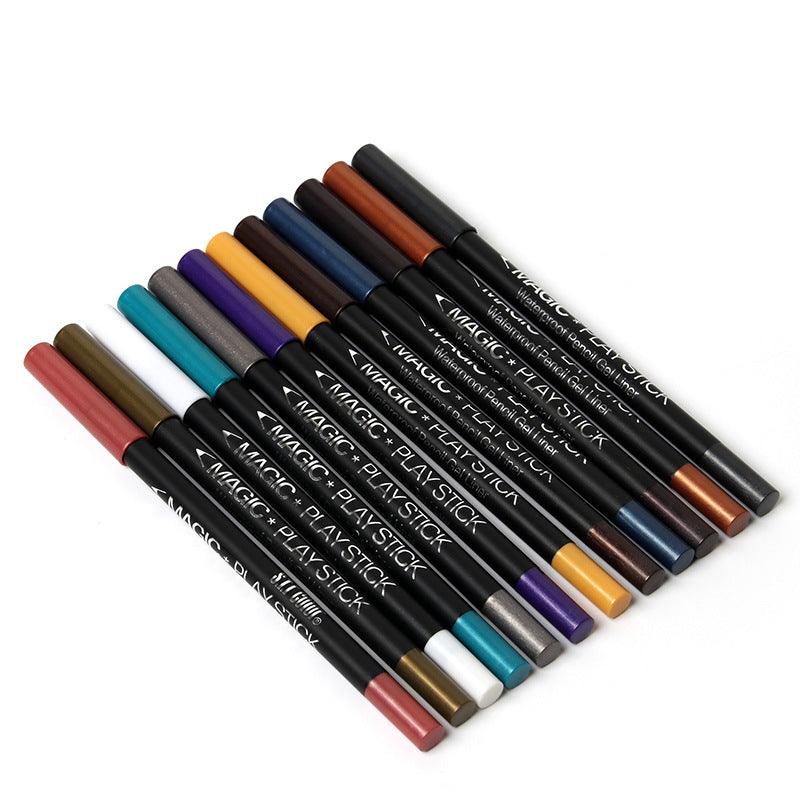 JMT-498634 12 Color Pearl Eyeliner Pencil Set for Versatile Eye Looks
