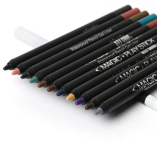 JMT-498634 12 Color Pearl Eyeliner Pencil Set for Versatile Eye Looks