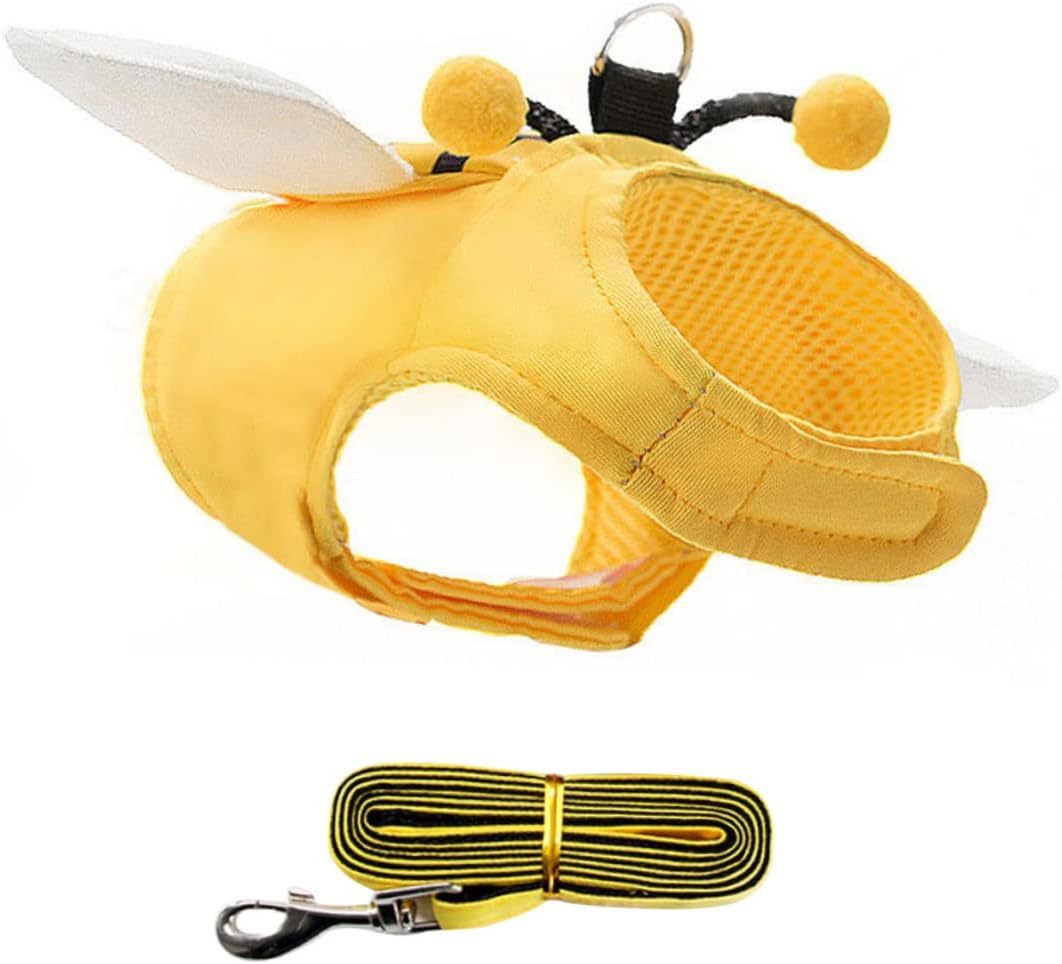 JMT-498698 Bee-themed Pet Suspender Set with Cat Harness and Leash for Stylish Walks
