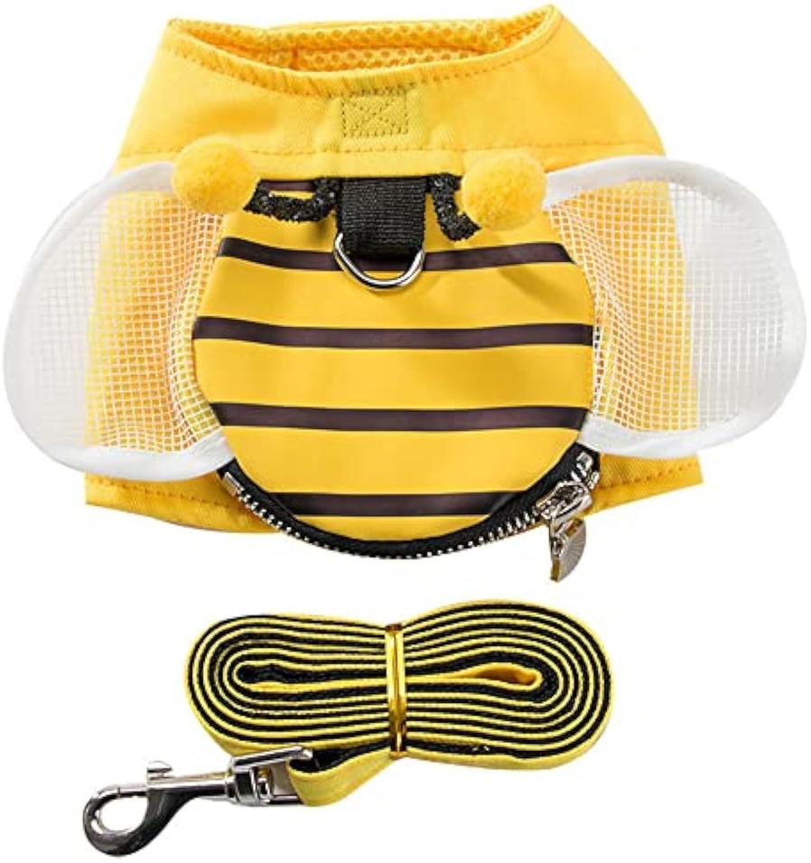 JMT-498698 Bee-themed Pet Suspender Set with Cat Harness and Leash for Stylish Walks