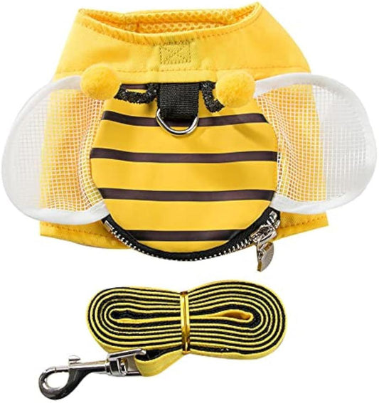 JMT-498698 Bee-themed Pet Suspender Set with Cat Harness and Leash for Stylish Walks