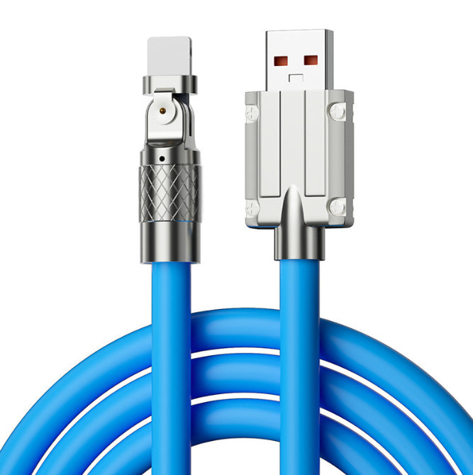 JMT-498698 Rotating Elbow Fast Charge USB Cable for Mobile Gaming - 1.5m Length, Multiple Interfaces