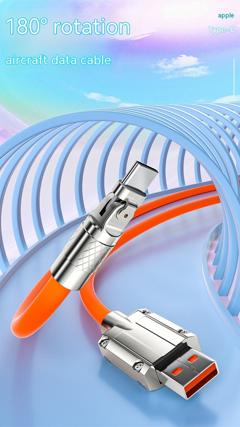 JMT-498698 Rotating Elbow Fast Charge USB Cable for Mobile Gaming - 1.5m Length, Multiple Interfaces