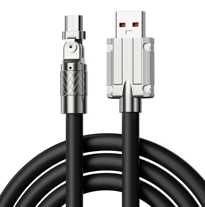 JMT-498698 Rotating Elbow Fast Charge USB Cable for Mobile Gaming - 1.5m Length, Multiple Interfaces