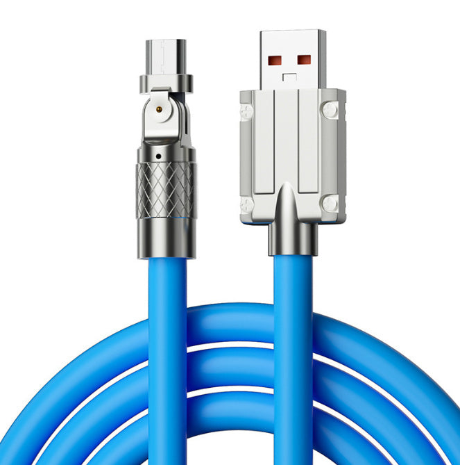 JMT-498698 Rotating Elbow Fast Charge USB Cable for Mobile Gaming - 1.5m Length, Multiple Interfaces