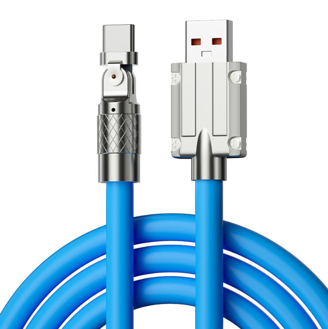JMT-498698 Rotating Elbow Fast Charge USB Cable for Mobile Gaming - 1.5m Length, Multiple Interfaces