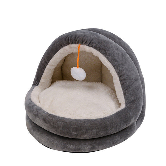 JMT-498826 Cozy Multi-Color Pet Nest with Soft Shu Cotton Velvet Interior