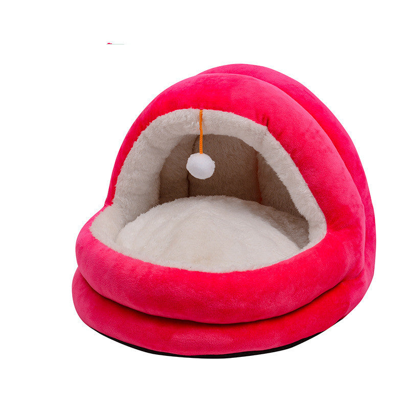 JMT-498826 Cozy Multi-Color Pet Nest with Soft Shu Cotton Velvet Interior