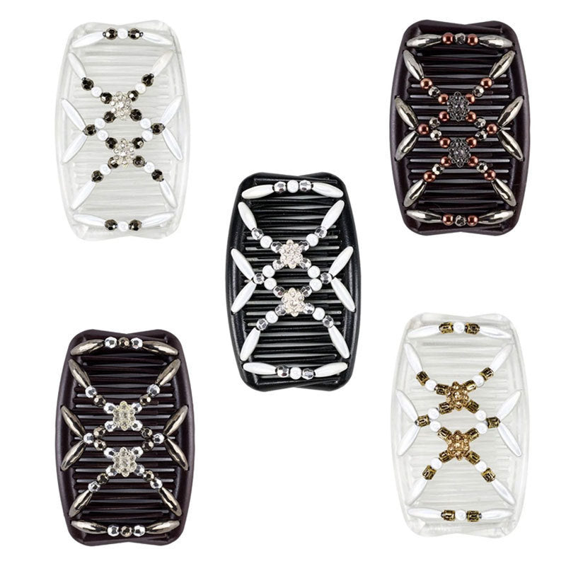 JMT-498890 Elegant Women’s Long Bar Hairpin with Color Crystal Beads