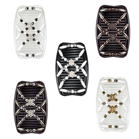 JMT-498890 Elegant Women’s Long Bar Hairpin with Color Crystal Beads