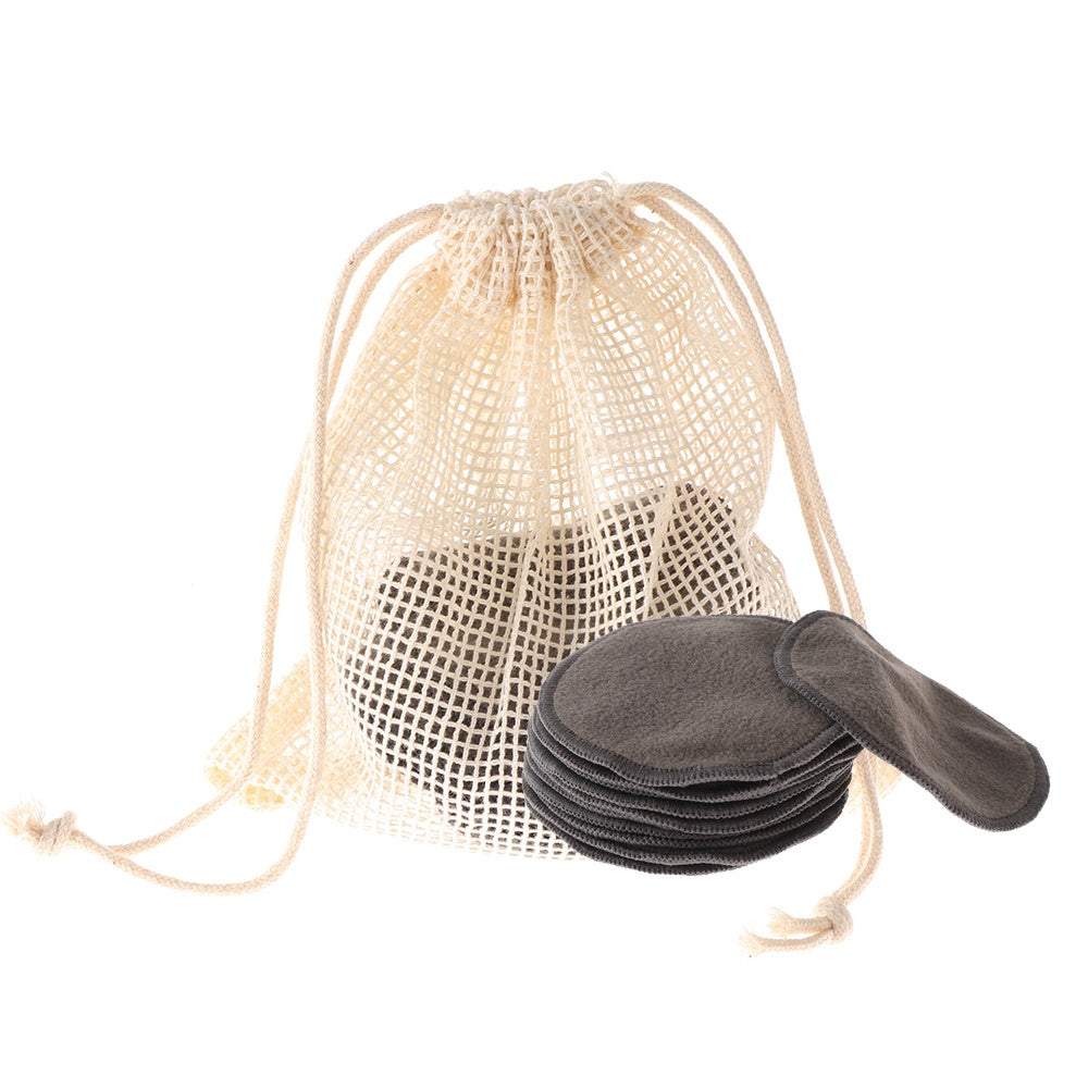 JMT-498954 Bamboo Fiber Makeup Remover Set - 12 to 16 Reusable Velvet Cotton Pads for Gentle Cleansing