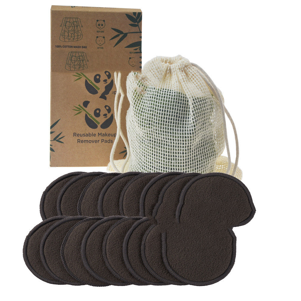JMT-498954 Bamboo Fiber Makeup Remover Set - 12 to 16 Reusable Velvet Cotton Pads for Gentle Cleansing