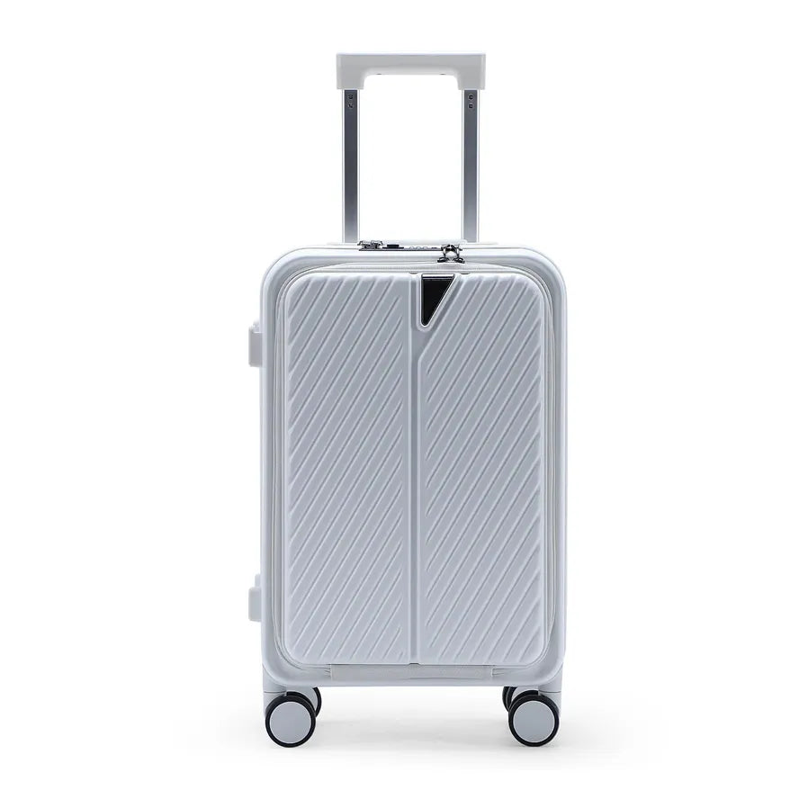JMT-499082 Multifunctional Spinner Wheels Travel Trolley Bag with USB Charging and Cup Holder