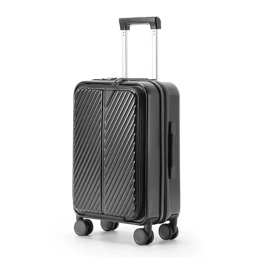 JMT-499082 Multifunctional Spinner Wheels Travel Trolley Bag with USB Charging and Cup Holder