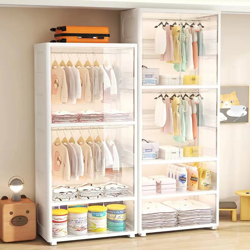 JMT-499466 Baby Clothes Storage Wardrobe – Durable Plastic Cabinet for Organising Infant Apparel