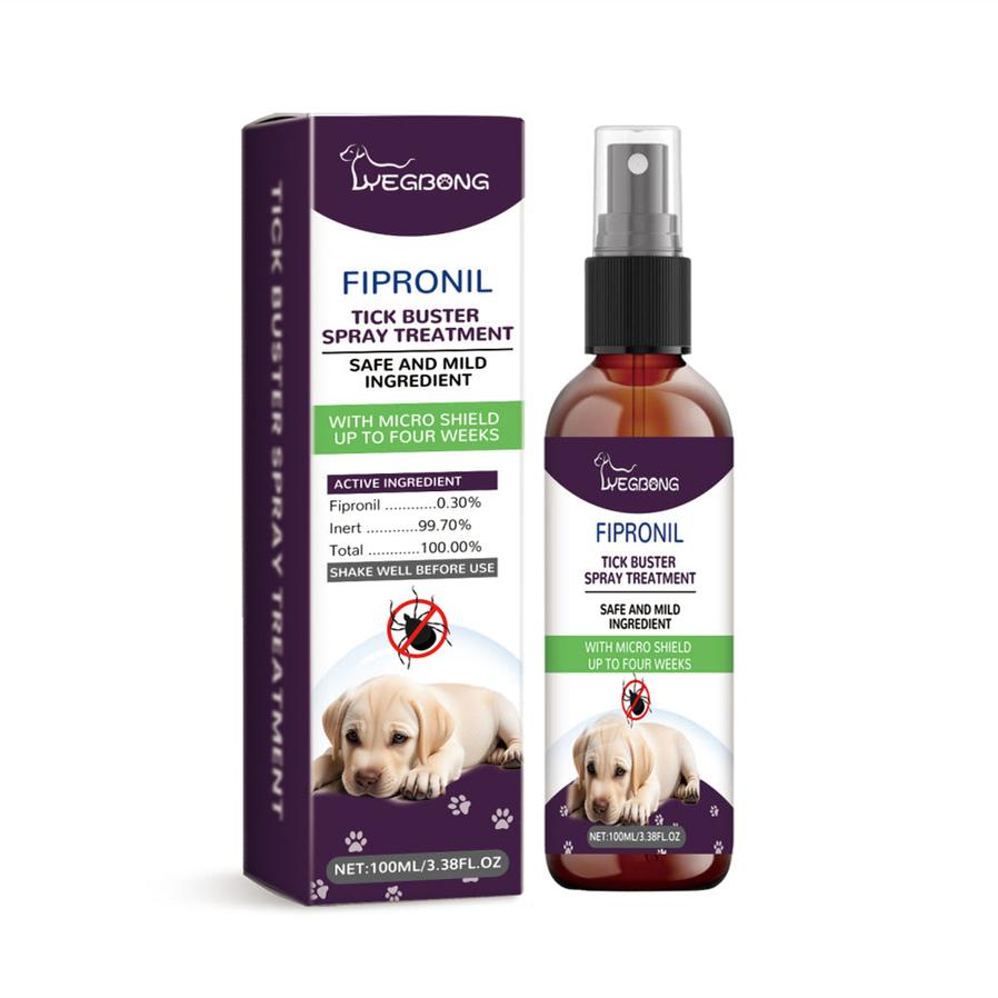 JMT-499594 Pet Bug Spray with Mild Ingredients - 100ml, Formulated with Fipronil, Mint Leaf, Honeysuckle, and Pepper Extracts