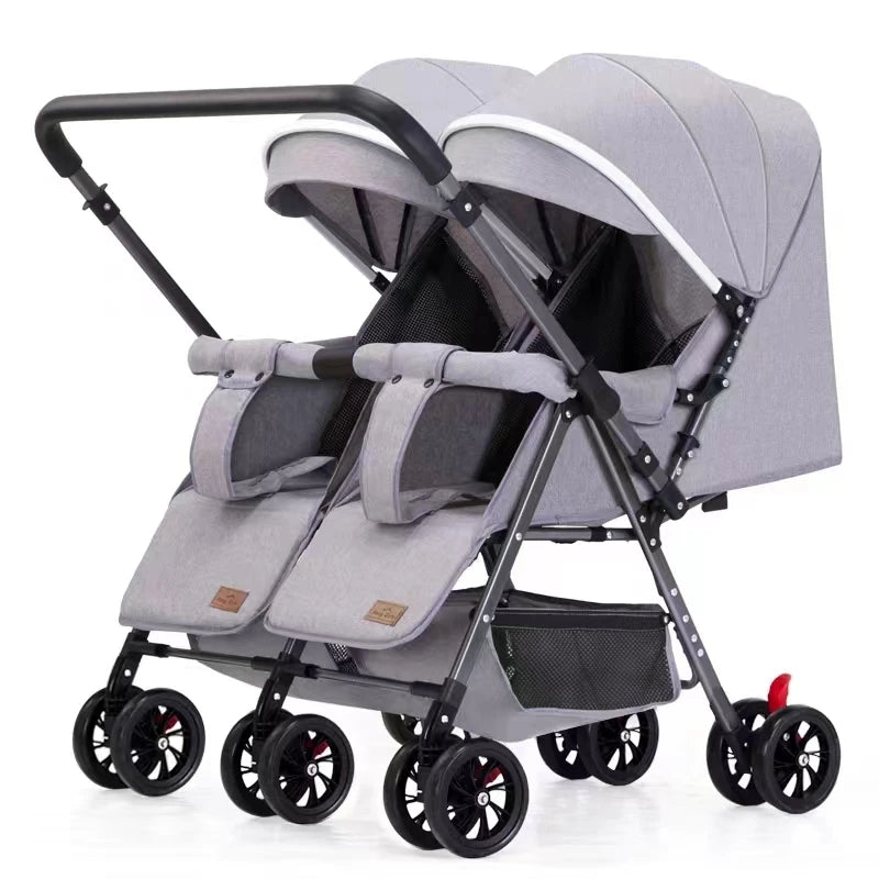 JMT-499658 Luxury Twin Baby Stroller with Be-Directional Foldable Design for Two Children