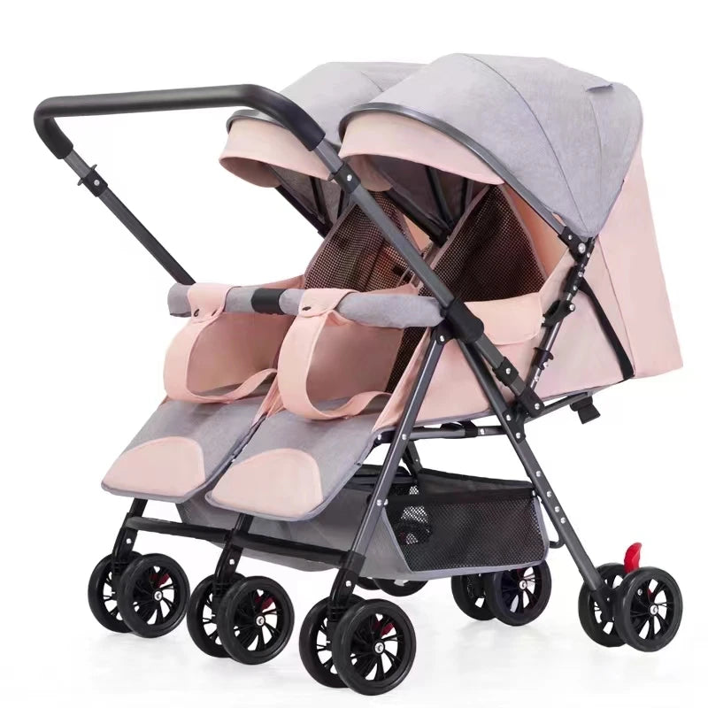 JMT-499658 Luxury Twin Baby Stroller with Be-Directional Foldable Design for Two Children